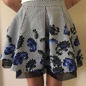 Floral Pleated Skirt